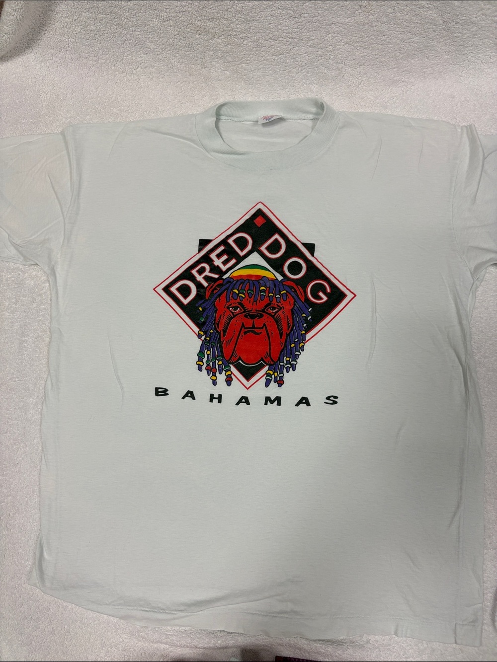 Dred Dog Bahamas Men's XL T-Shirt Red DOG beer CLEAN Bootleg Super T